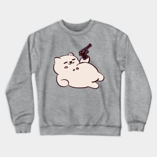 kitty collector tubbs the cat but it has a gun Crewneck Sweatshirt